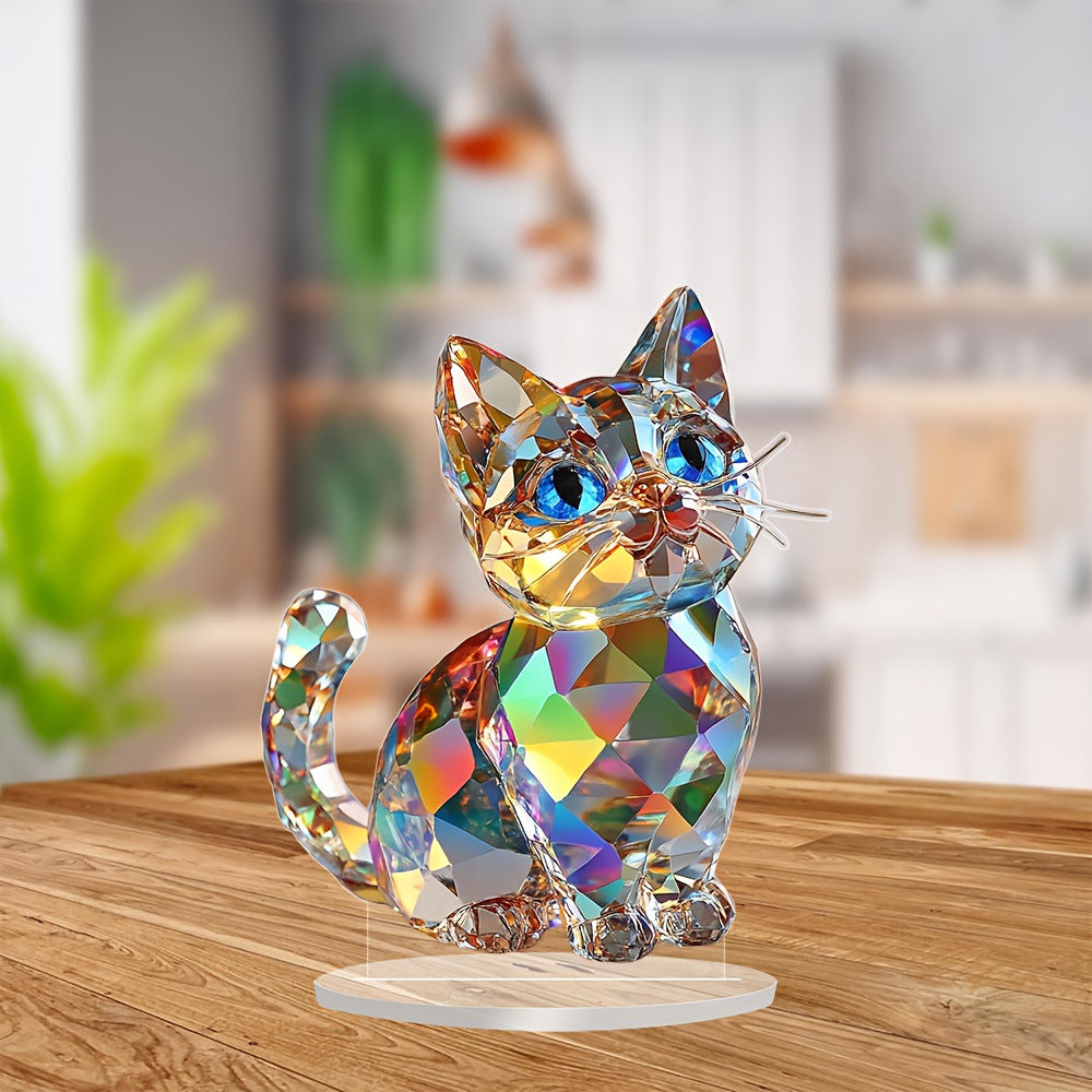 Premium Acrylic Desk Ornament Kitten Print for Desk