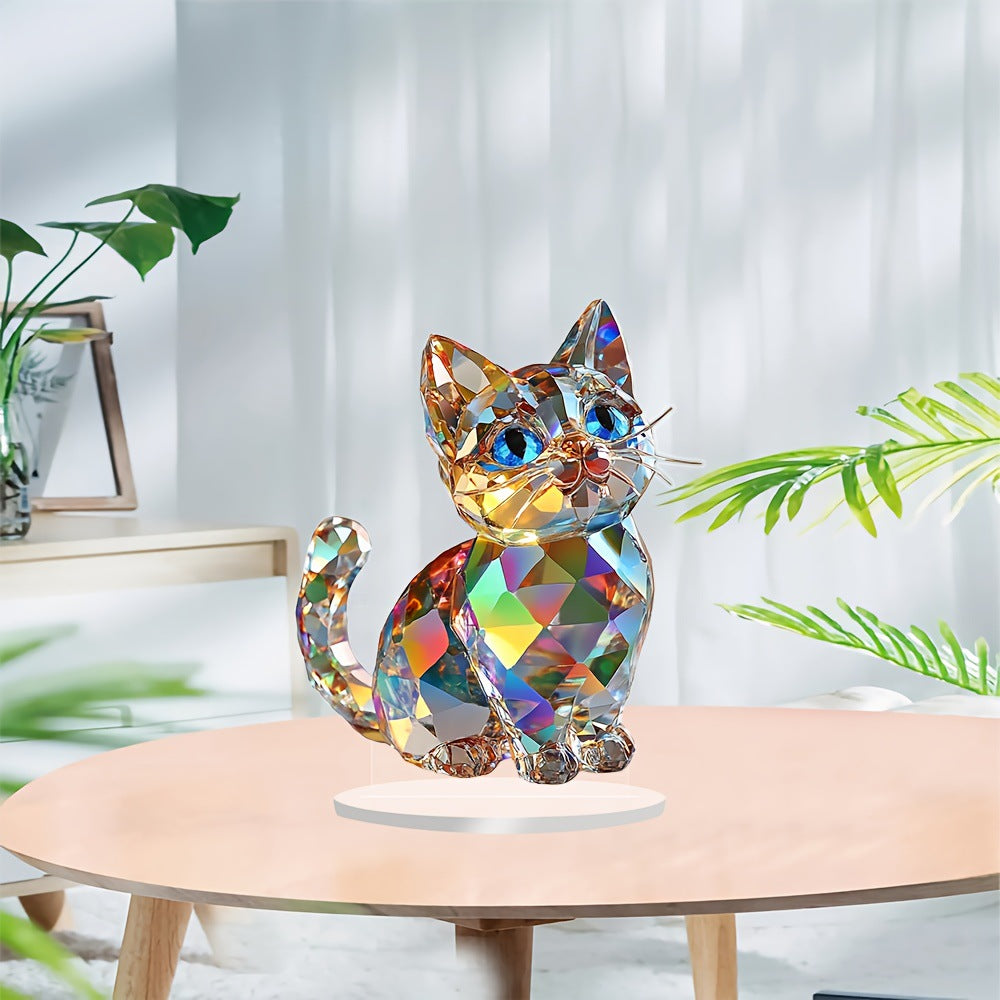 Premium Acrylic Desk Ornament Kitten Print for Desk