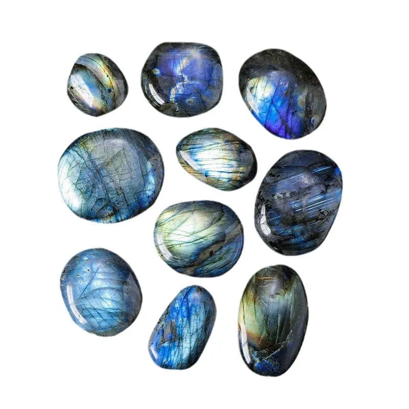 Labradorite Plaything Blue Moonstone Crystal Rough Stone Mineral Specimen Natural Stone Home Decor Ornament