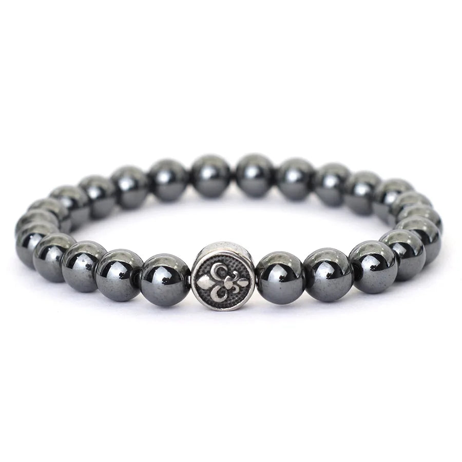 NoterCN Stone Beaded Bracelet Stainless Steel Gift For Men