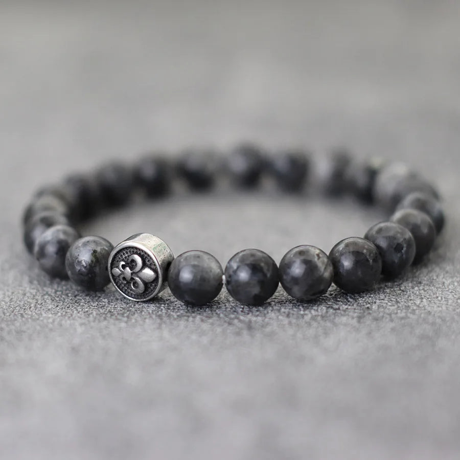 NoterCN Stone Beaded Bracelet Stainless Steel Gift For Men