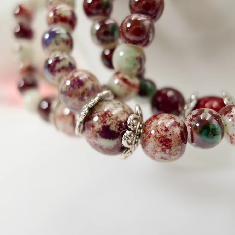 Miredo Charm Bracelet Ceramic With Plant Pattern For Women