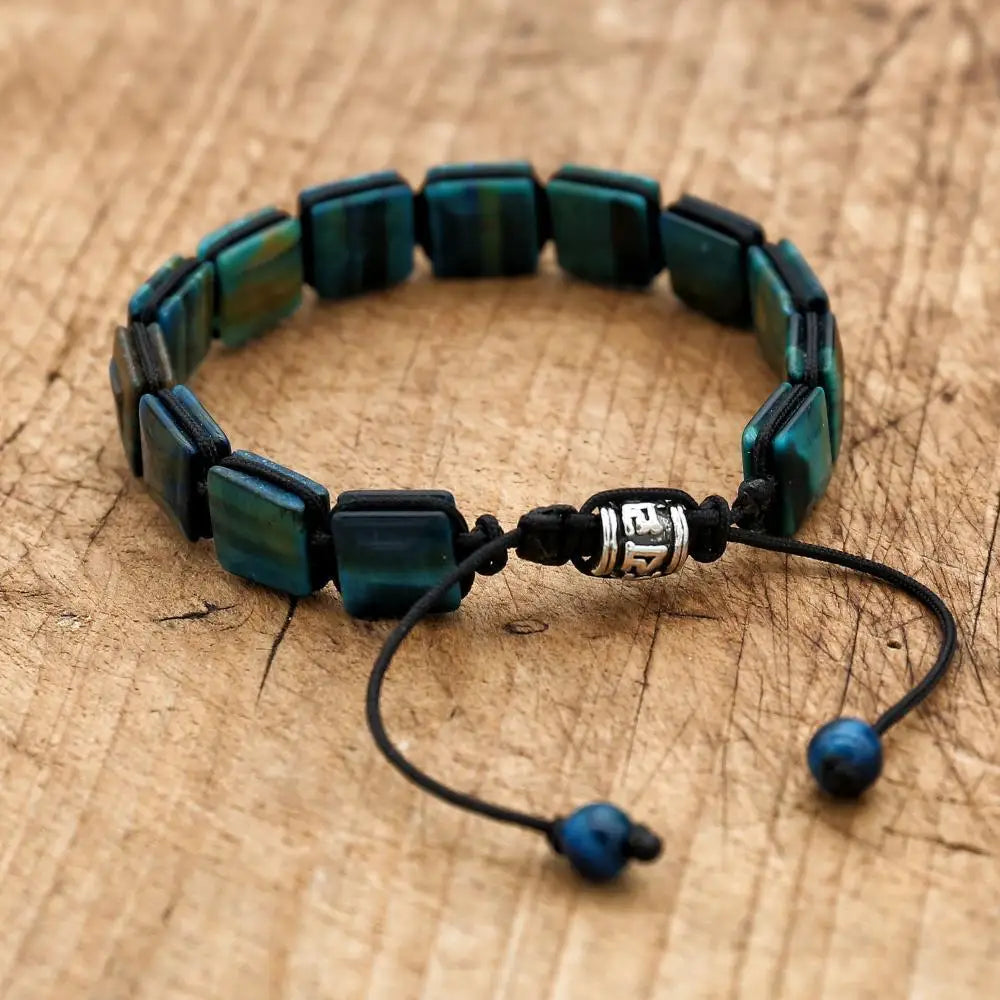 CN Zhejiang Tiger Eye Square Bracelet Bohemia Punk Elite