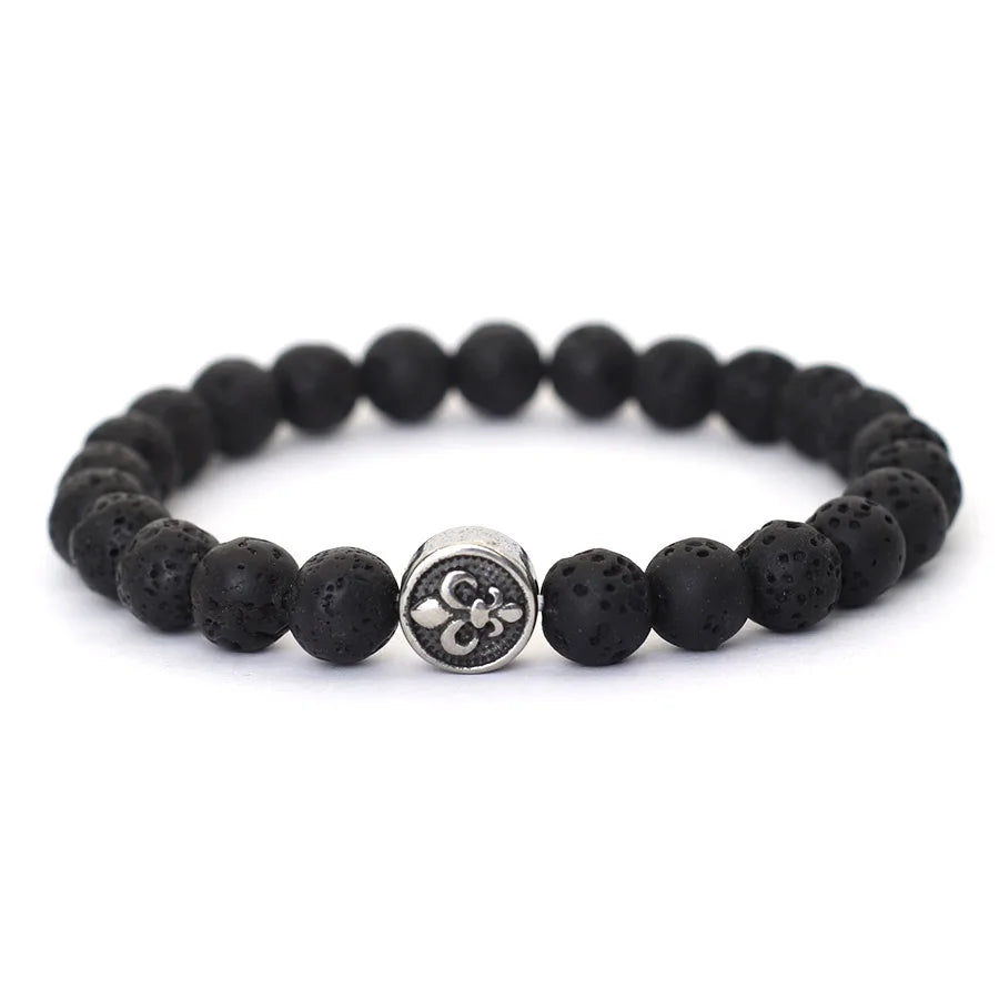 NoterCN Stone Beaded Bracelet Stainless Steel Gift For Men