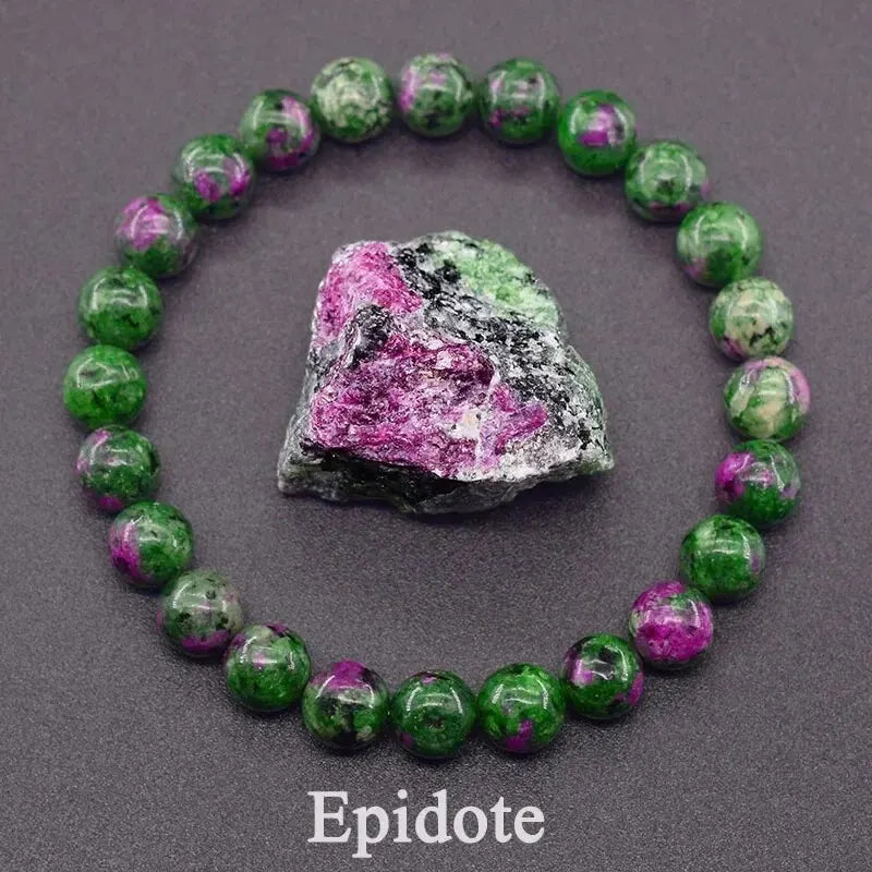 Premium Bead Bracelet 8mm Epidote Zoisite Stone For Women