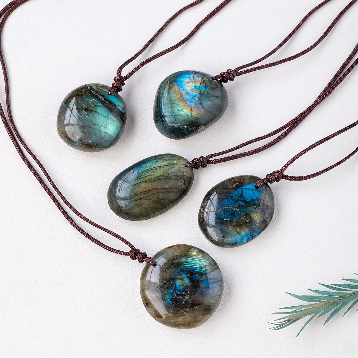 1pc Natural Crystal Labradorite Pendant Blue Moonstone Raw Stone diy necklace pendant jewelry Holiday Gift