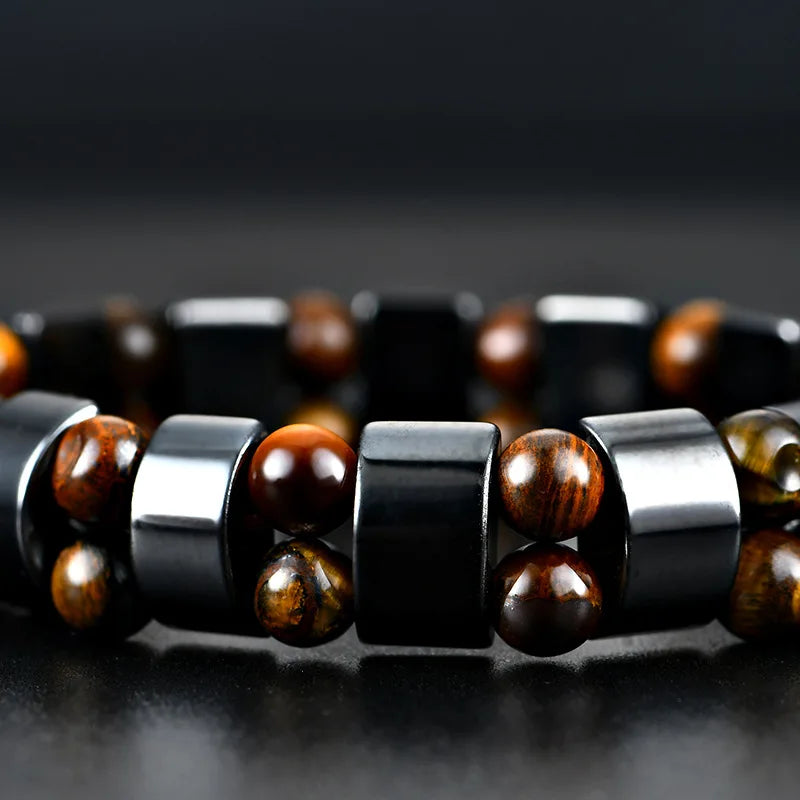 Premium Beaded Bracelet Tiger Eye Hematite For Unisex
