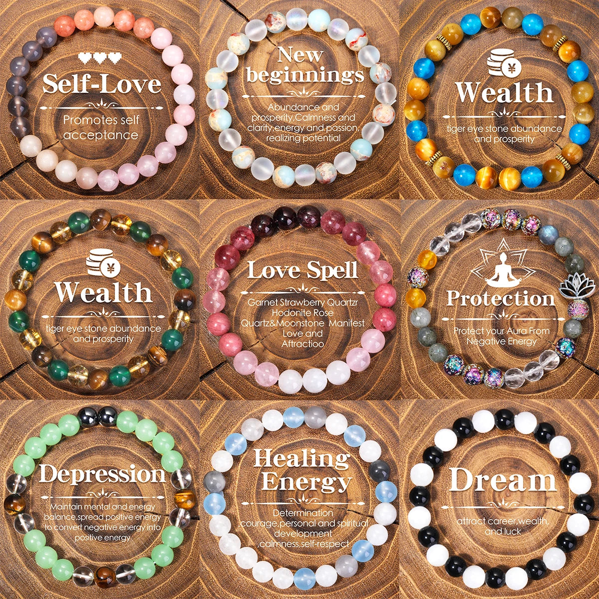 Sanshicn Natural Stone Bracelet With Protection For Women