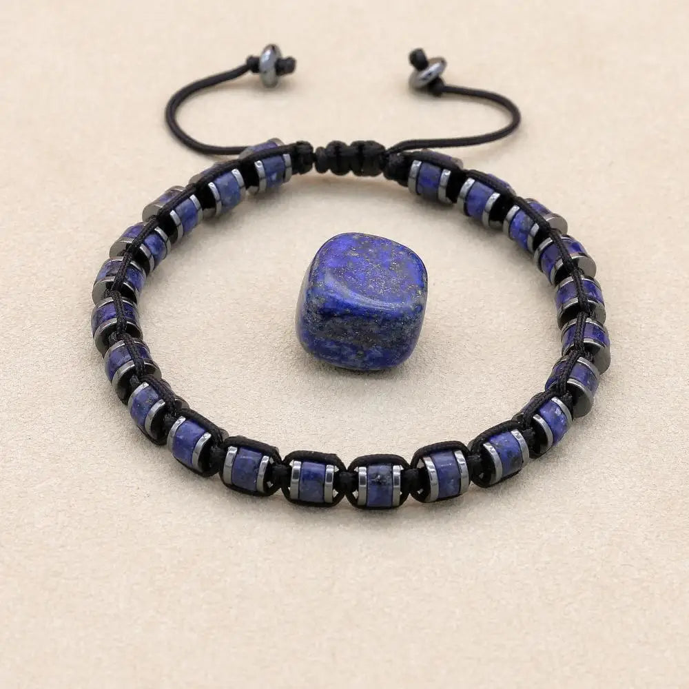 Tinker Shop Bracelet Braided Malachite Hematite for Unisex