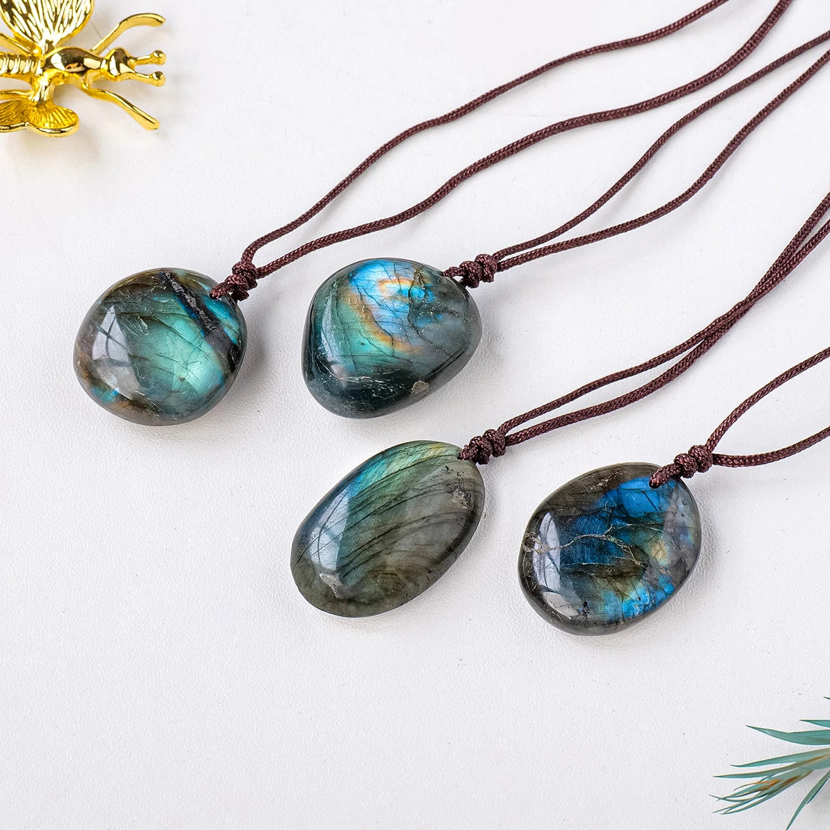1pc Natural Crystal Labradorite Pendant Blue Moonstone Raw Stone diy necklace pendant jewelry Holiday Gift