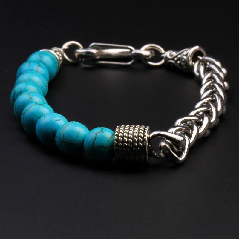Abay 316L Stainless Steel Tiger Eye Chain Bracelet Elite