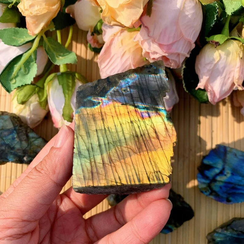 Choice Blue Labradorite Slab Polished For DIY Jewelry Making