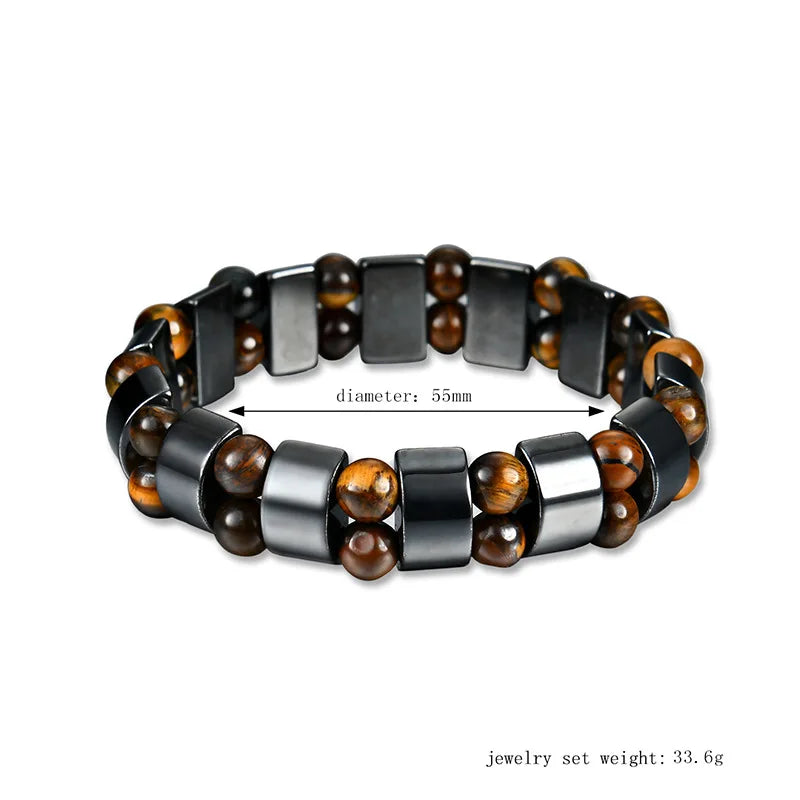 Premium Beaded Bracelet Tiger Eye Hematite For Unisex