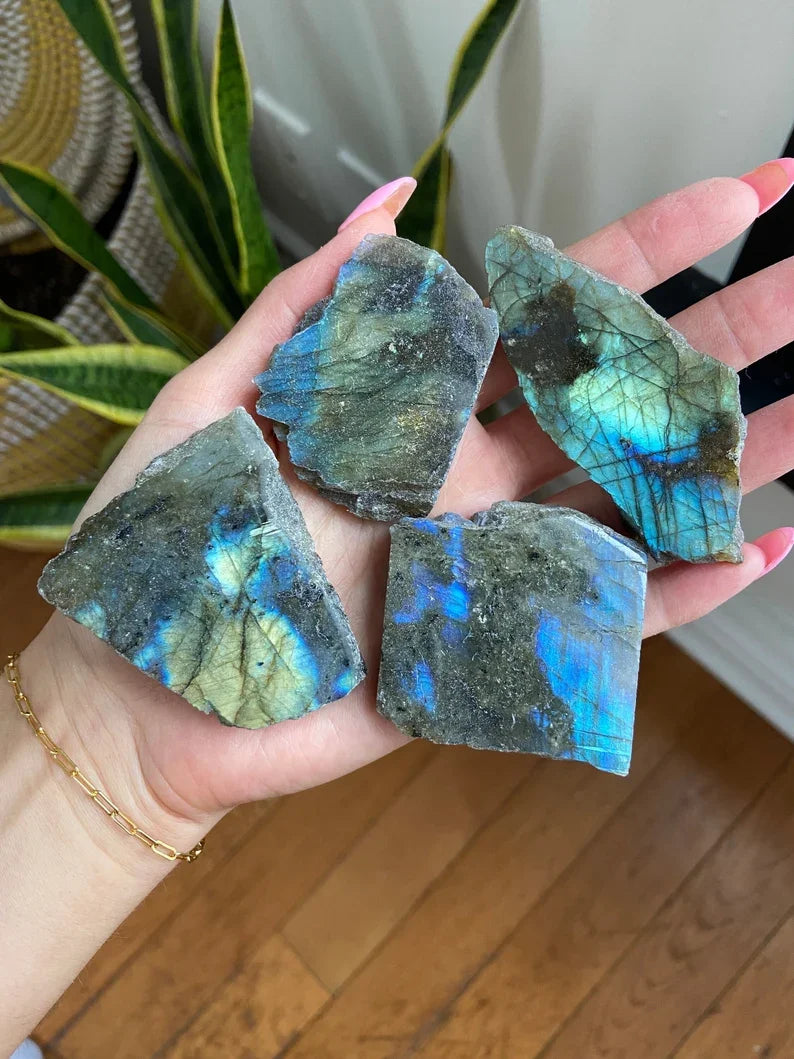 Choice Blue Labradorite Slab Polished For DIY Jewelry Making