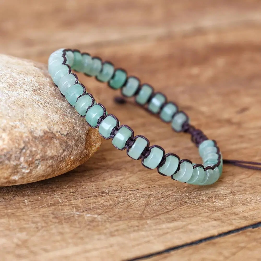 NEIPOCN Braided Bracelet With African Jasper Beads Unisex