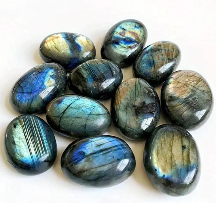 Labradorite Plaything Blue Moonstone Crystal Rough Stone Mineral Specimen Natural Stone Home Decor Ornament