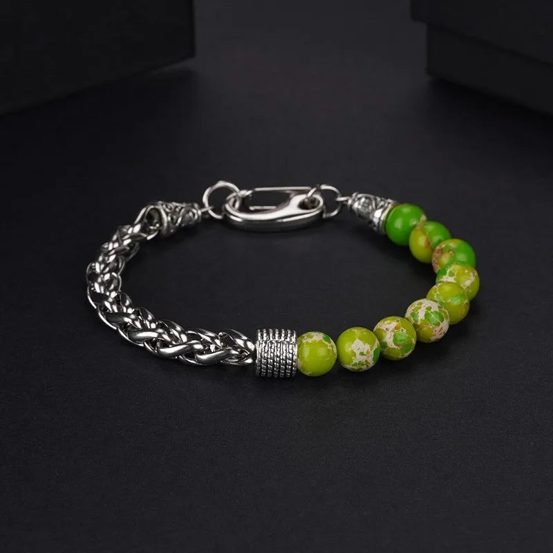 Abay 316L Stainless Steel Tiger Eye Chain Bracelet Elite
