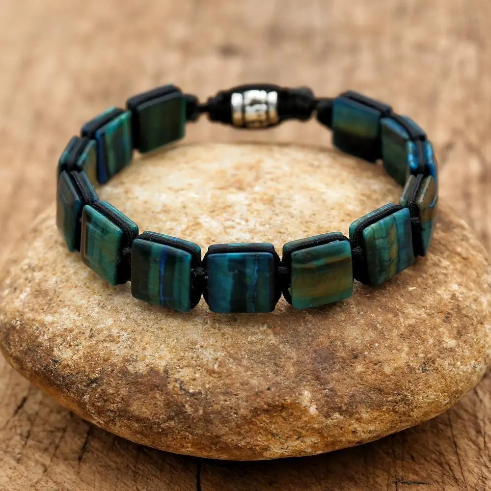 CN Zhejiang Tiger Eye Square Bracelet Bohemia Punk Elite