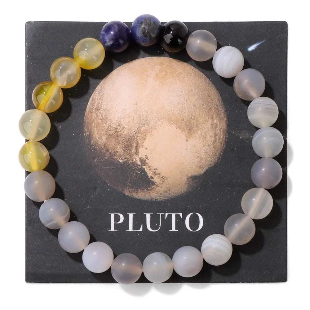 HNSPCN Bead Bracelet Men 8mm Glass Solar System Edition