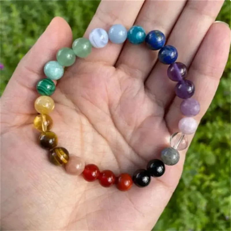 Choice Bracelet Tiger Eye Amethyst 7 Chakra Beads For Women
