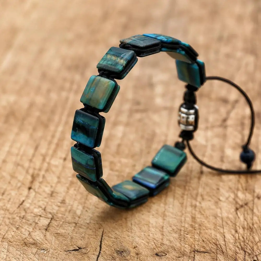 CN Zhejiang Tiger Eye Square Bracelet Bohemia Punk Elite