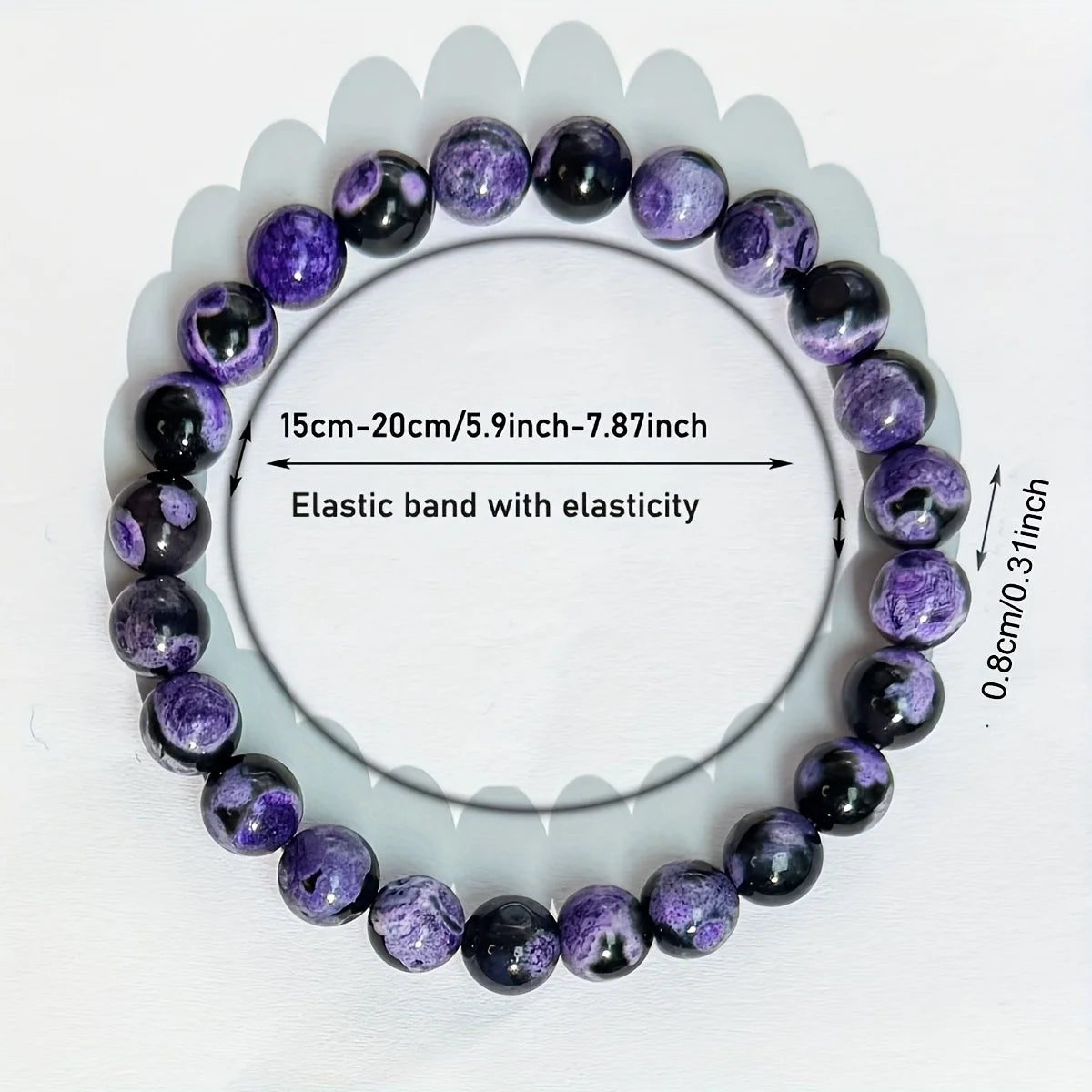 LENNIKCN Bracelet Bohemian Fire Agate Purple Unisex Gift