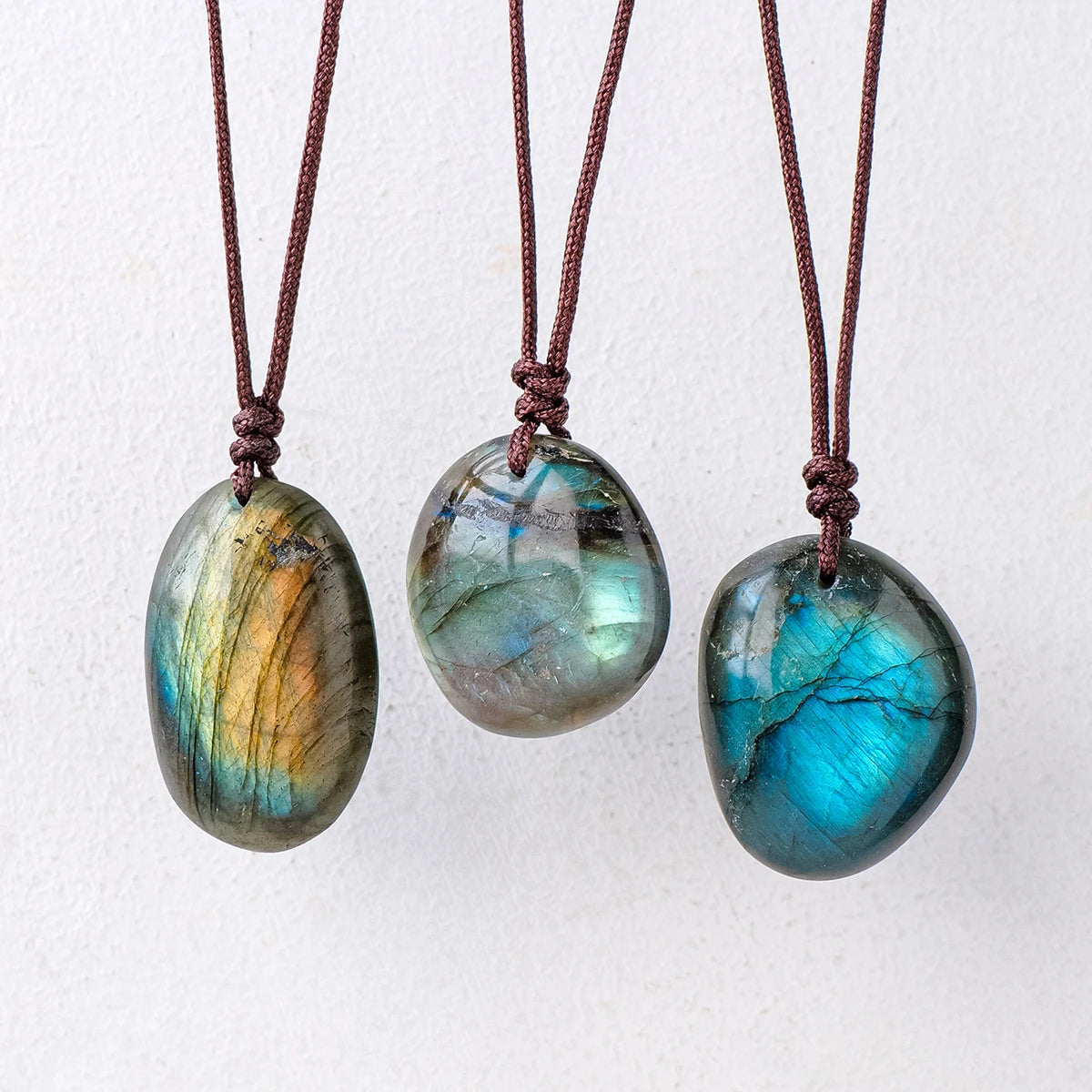 1pc Natural Crystal Labradorite Pendant Blue Moonstone Raw Stone diy necklace pendant jewelry Holiday Gift