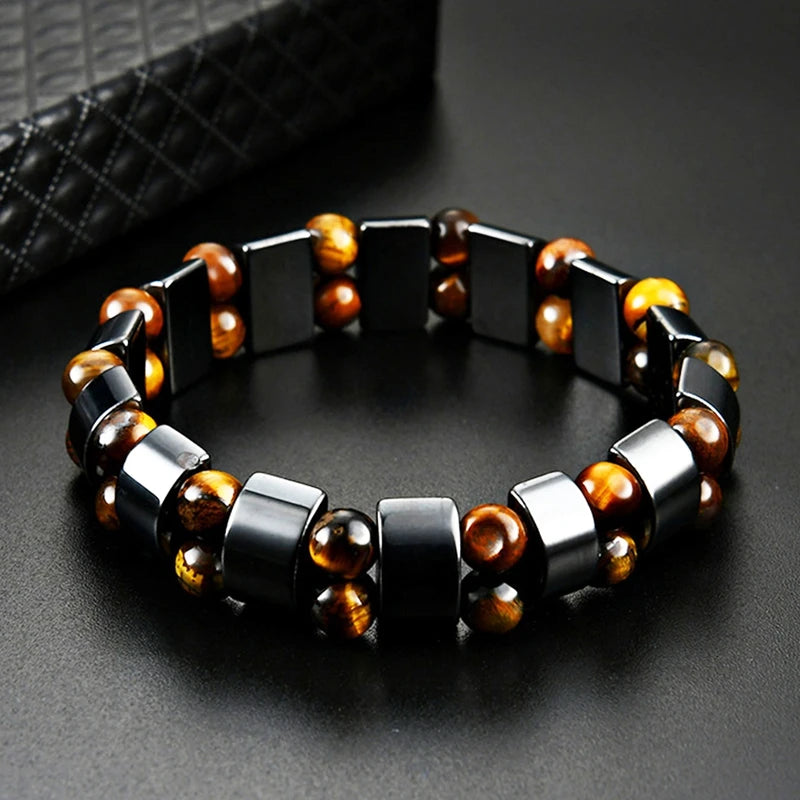 Premium Beaded Bracelet Tiger Eye Hematite For Unisex