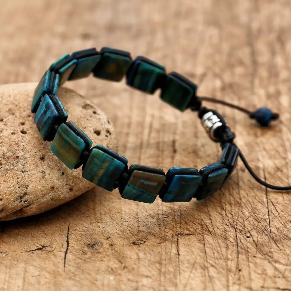 CN Zhejiang Tiger Eye Square Bracelet Bohemia Punk Elite