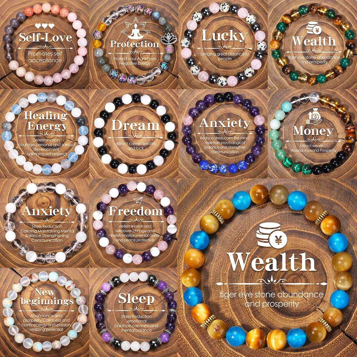Sanshicn Natural Stone Bracelet With Protection For Women