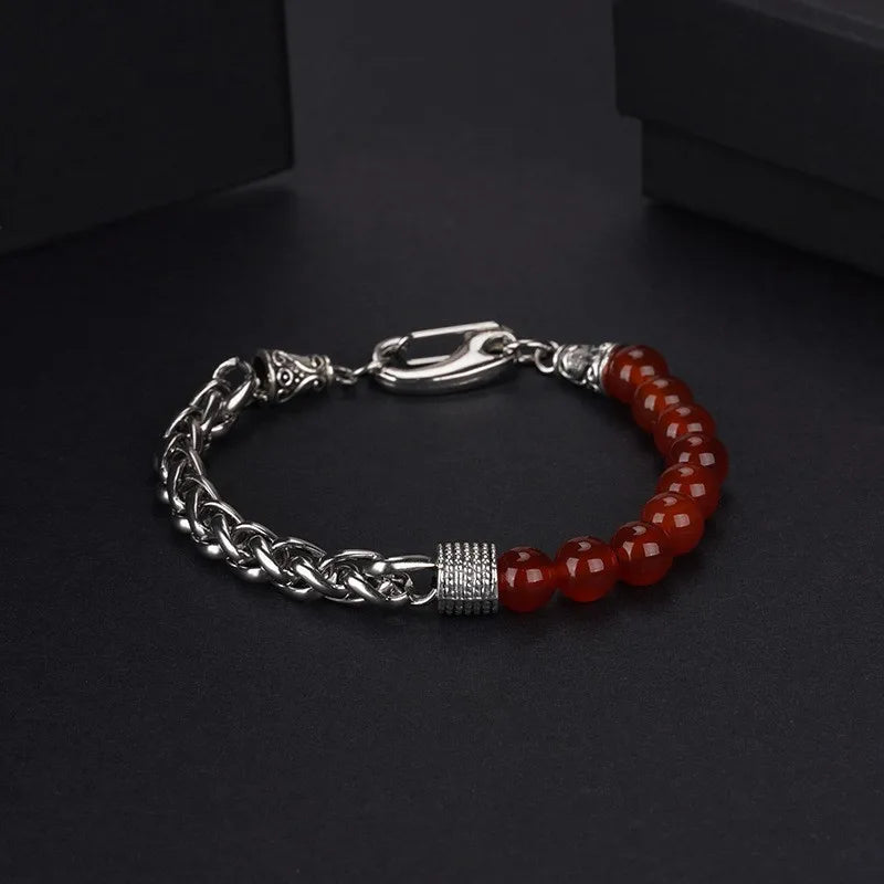 Abay 316L Stainless Steel Tiger Eye Chain Bracelet Elite