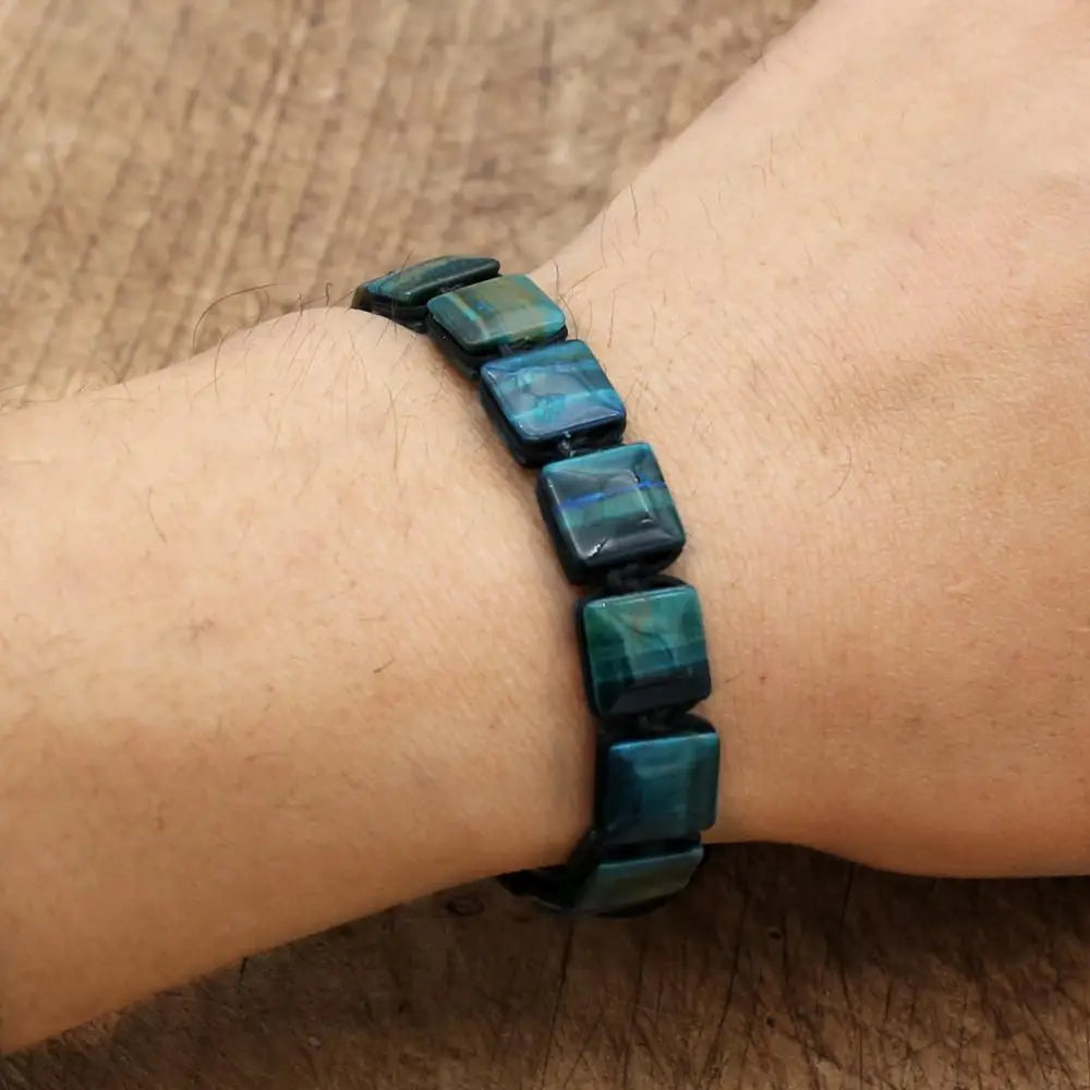 CN Zhejiang Tiger Eye Square Bracelet Bohemia Punk Elite