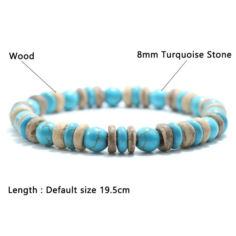 Tinker Shop Beaded Bracelet for Men with Lava Obsidian