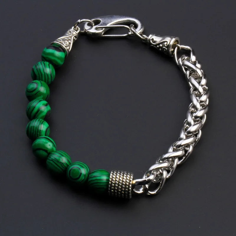 Abay 316L Stainless Steel Tiger Eye Chain Bracelet Elite