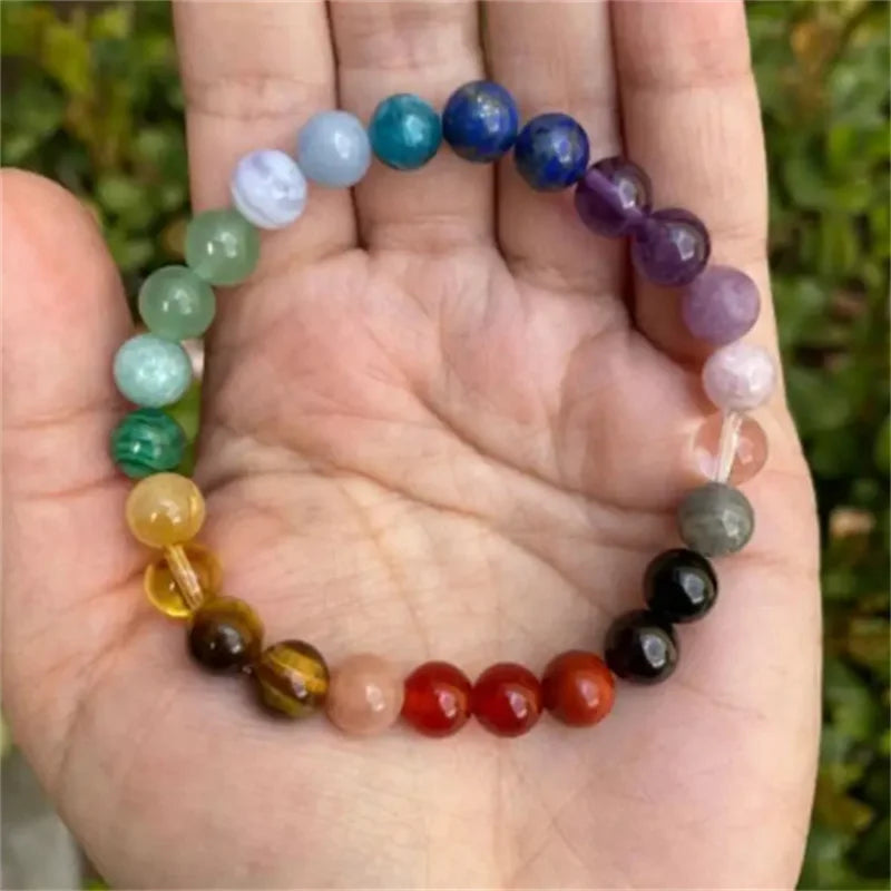 Choice Bracelet Tiger Eye Amethyst 7 Chakra Beads For Women
