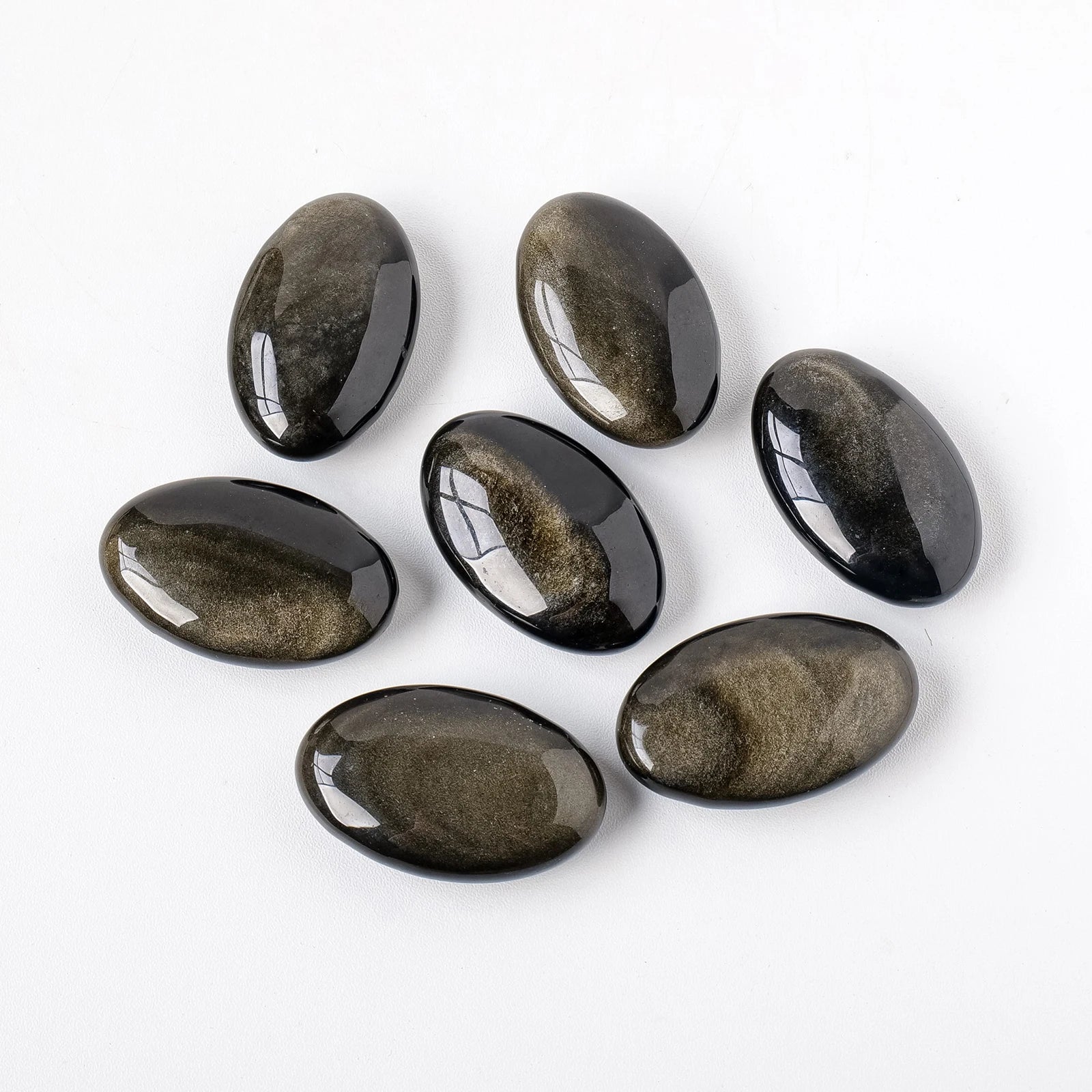 Runyangshi Palm Stone Golden Obsidian Healing For Family