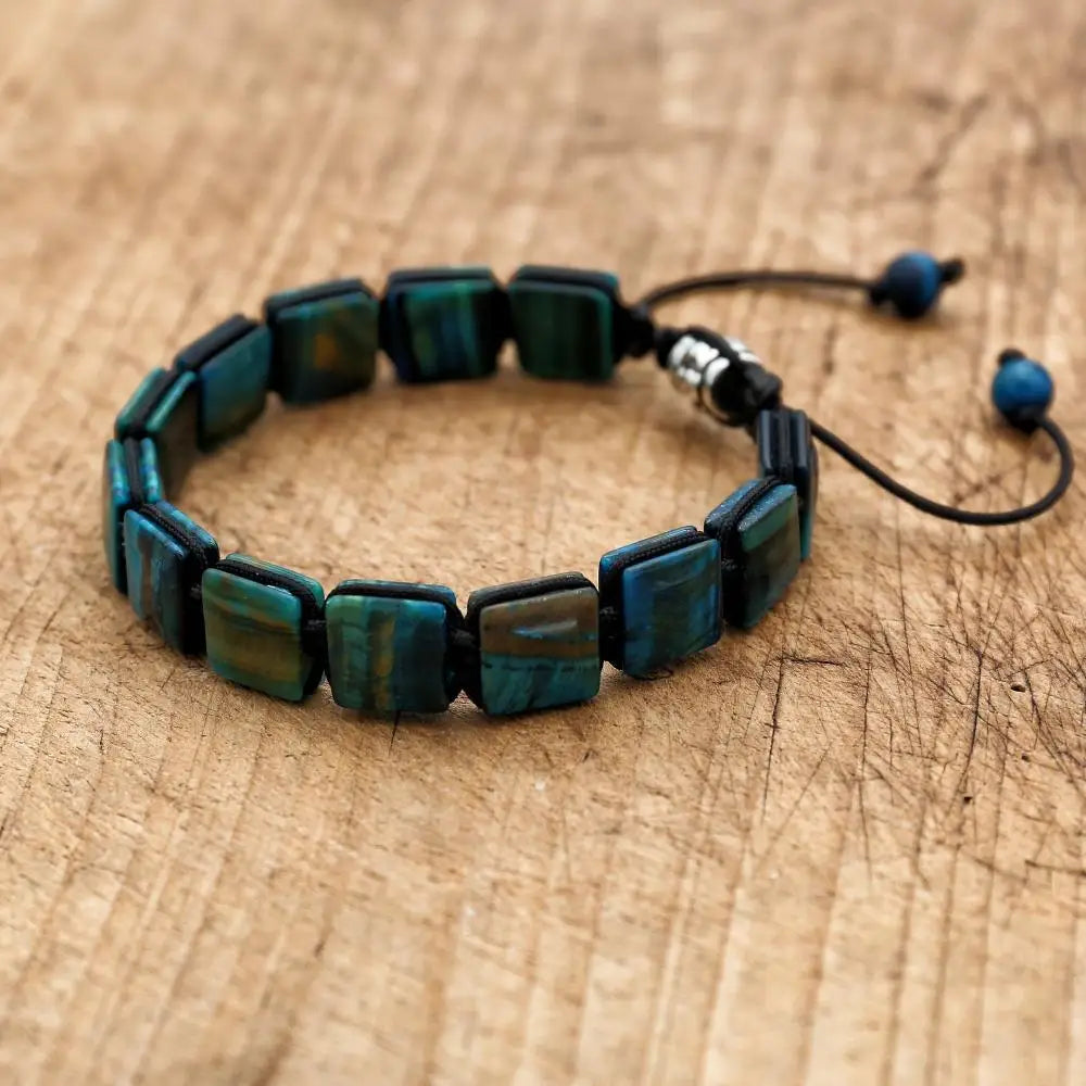 CN Zhejiang Tiger Eye Square Bracelet Bohemia Punk Elite