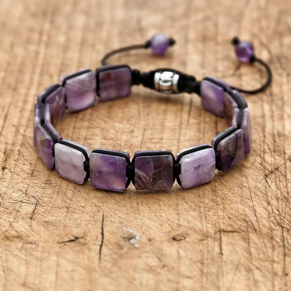 CN Zhejiang Tiger Eye Square Bracelet Bohemia Punk Elite