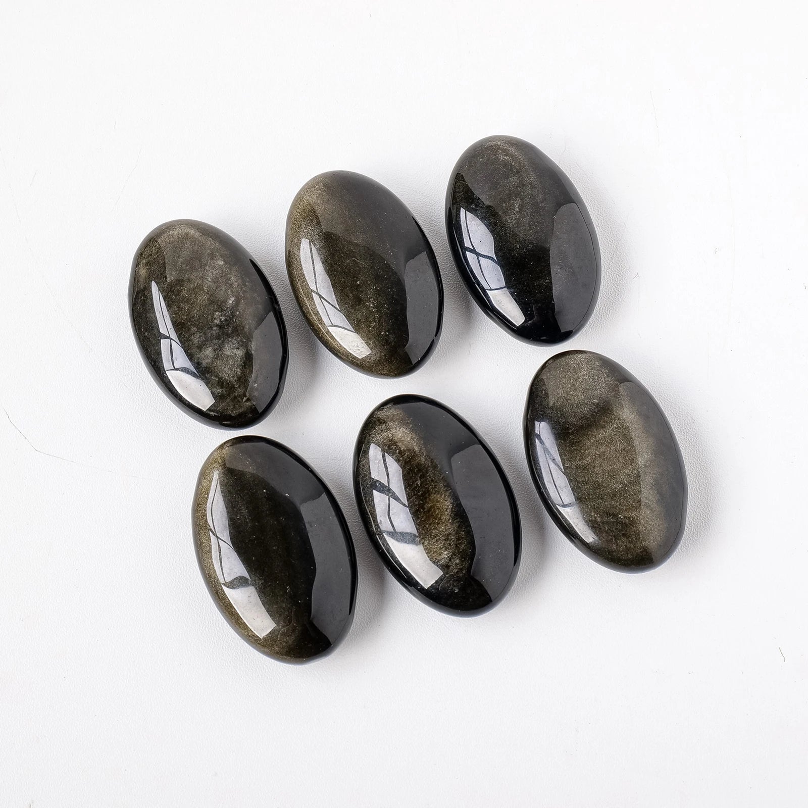 Runyangshi Palm Stone Golden Obsidian Healing For Family