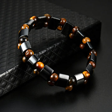 Premium Beaded Bracelet Tiger Eye Hematite For Unisex