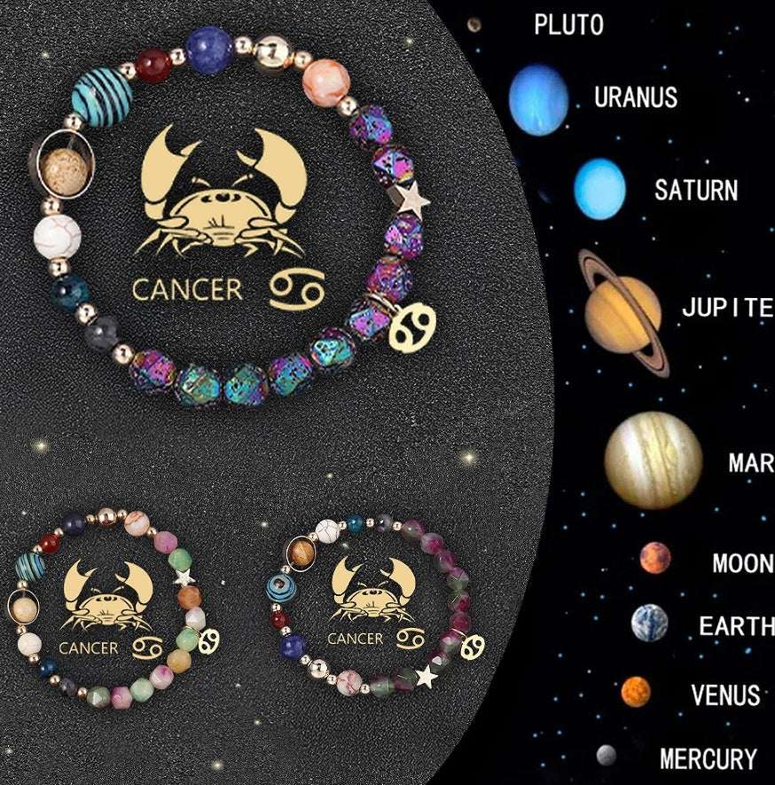 Crystal Stone Zodiac Sign Bracelet