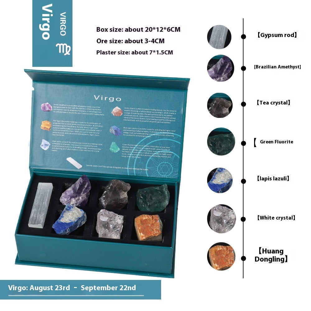Twelve Constellation Natural Crystal Stone Suit Box