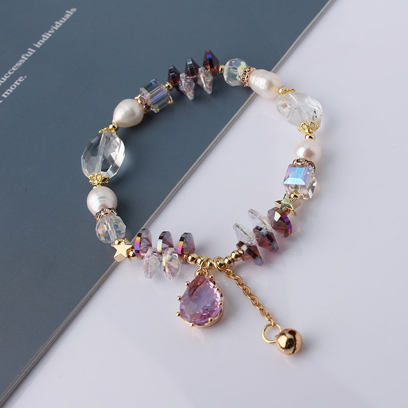 Brand Pearl Crystal Stitching Bracelet Signature Edition