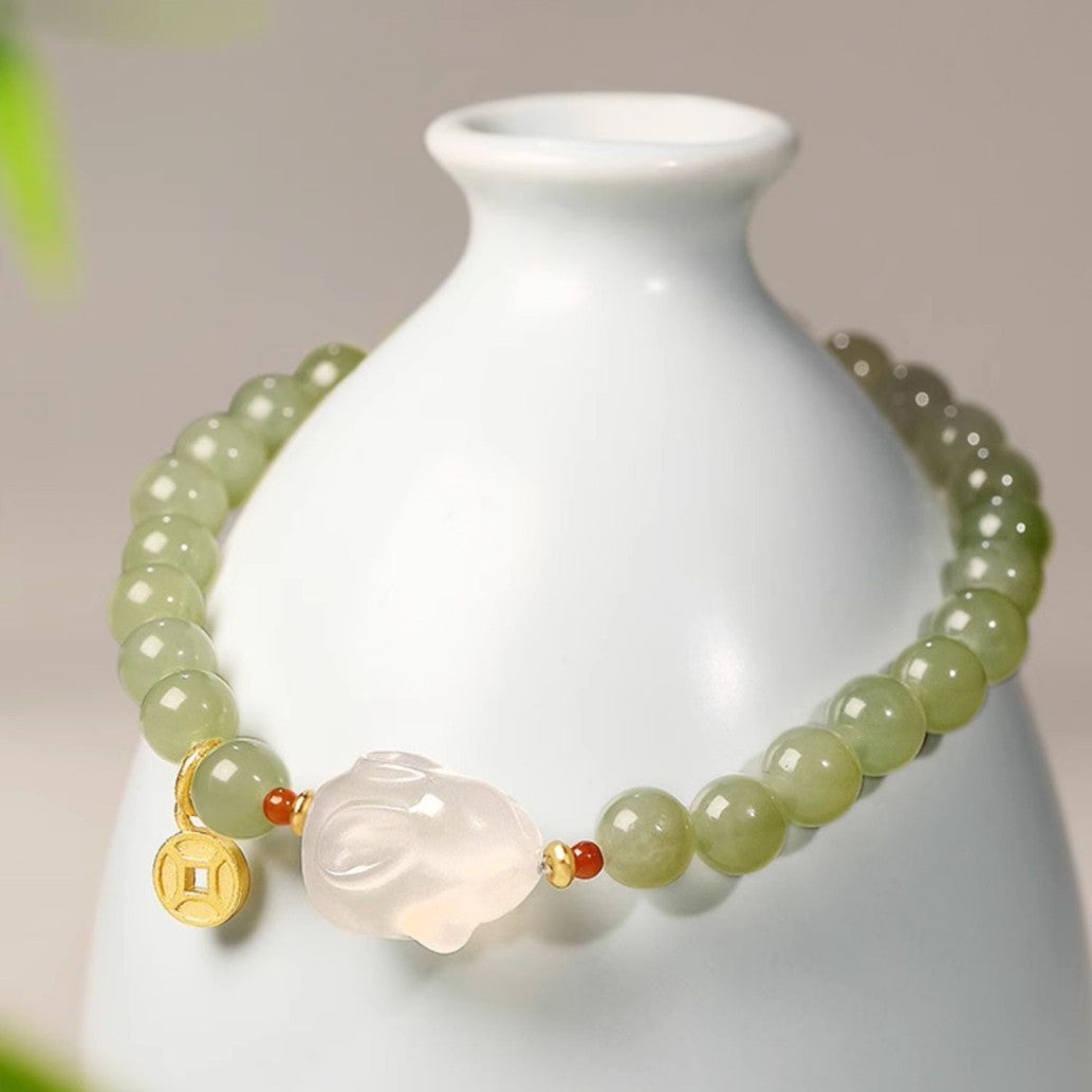 Hetian Jade Rabbit Bracelet For Women Limited Edition