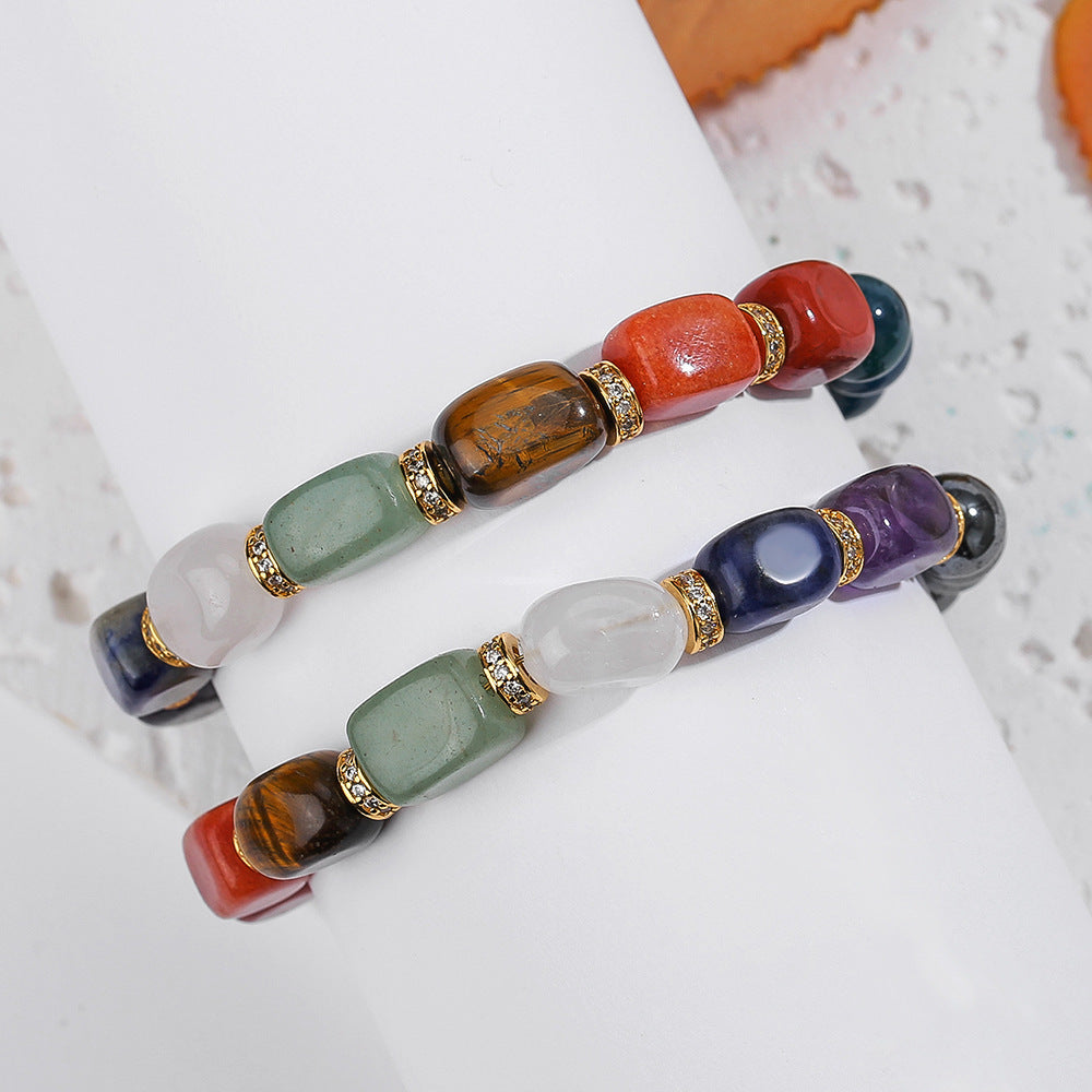 Popular Natural Crystal Bracelet Haematite Blue Phosphorus Gray Beaded Bracelet