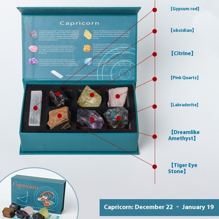 Twelve Constellation Natural Crystal Stone Suit Box