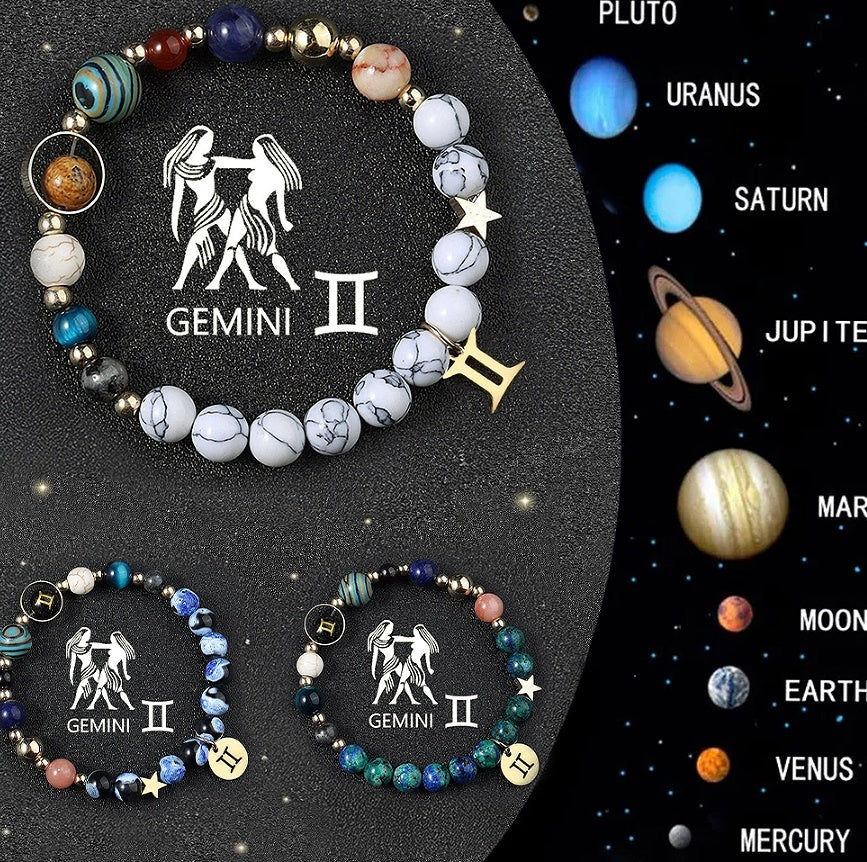 Crystal Stone Zodiac Sign Bracelet