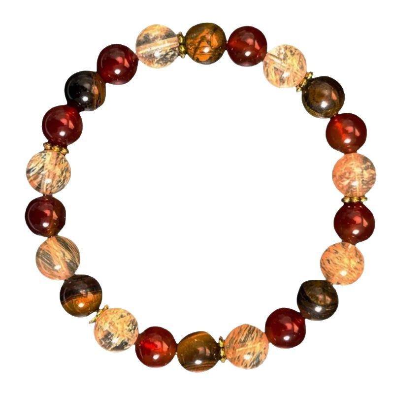Premium Beaded Bracelet With Tigereye Crystals For Unisex