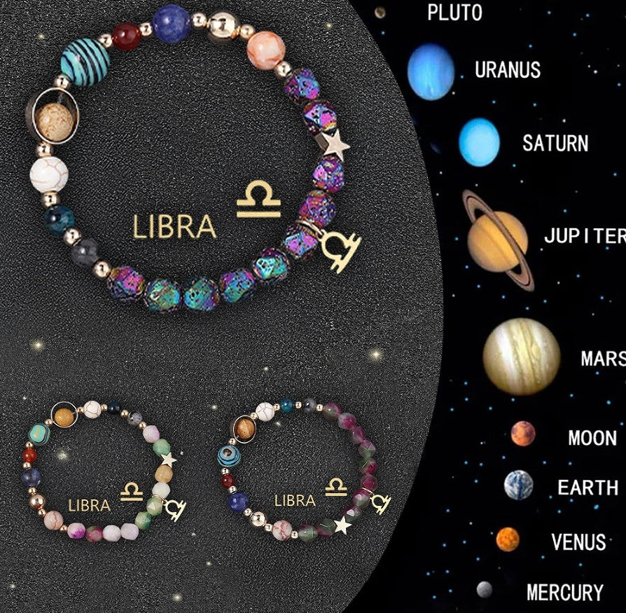 Crystal Stone Zodiac Sign Bracelet