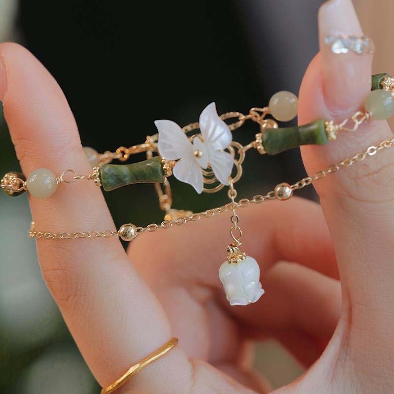 Chinese Style Bamboo Butterfly Bracelet Subtle Elite
